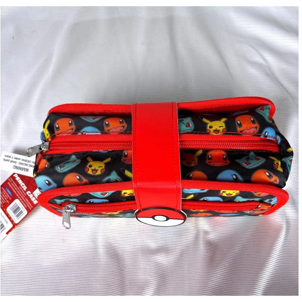 Pokemon Utility Case Pencil Pouch Pikachu Charmander Squirtle Bulbasaur NWT